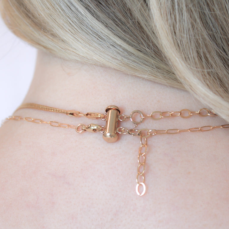 Layered Necklace Clasp Rose Gold